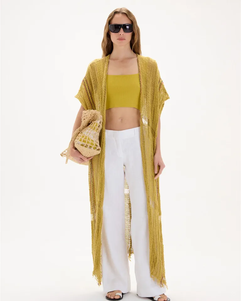 Kimono largo de algodón con diseño teñido de manera artesanal para un toque de estilo boho de Blue Sheep en Kimonos para argentina