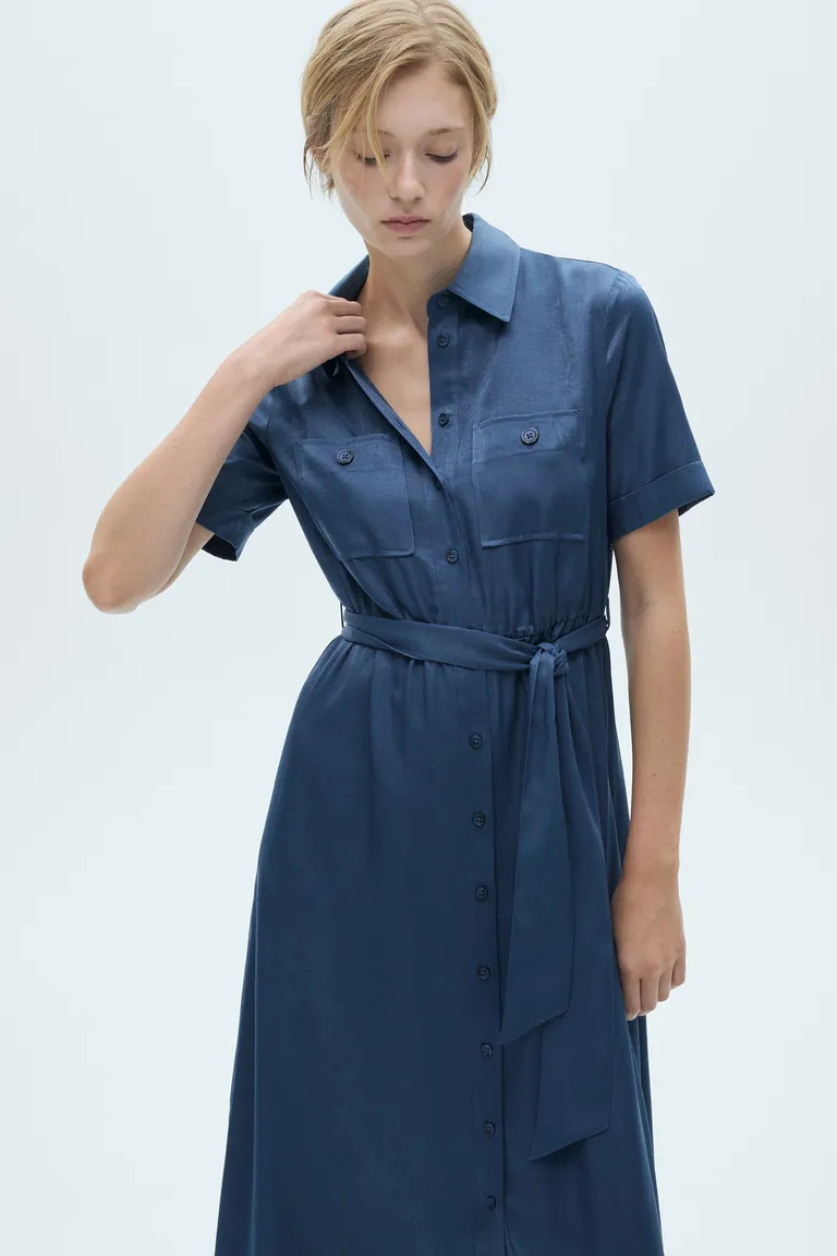 Vestido camisero satinado de Mango en Vestidos para argentina