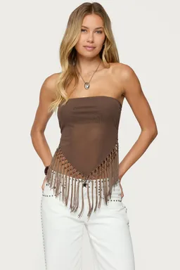 Top strapless malla traslúcida de Edikted en Tops para argentina