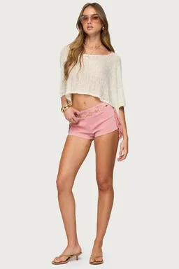 Shorts sapir con flecos gamuza de Edikted en Shorts para argentina