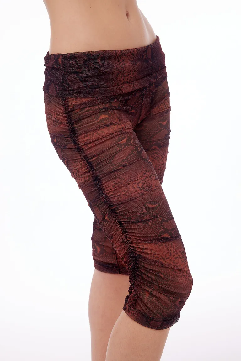 Pantalón capri con estampado snake en tono marrón de Black Mamba en Pantalones para argentina