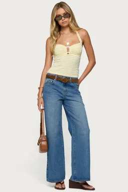 Top halter rayado texturizado lovina de Edikted en Tops para argentina