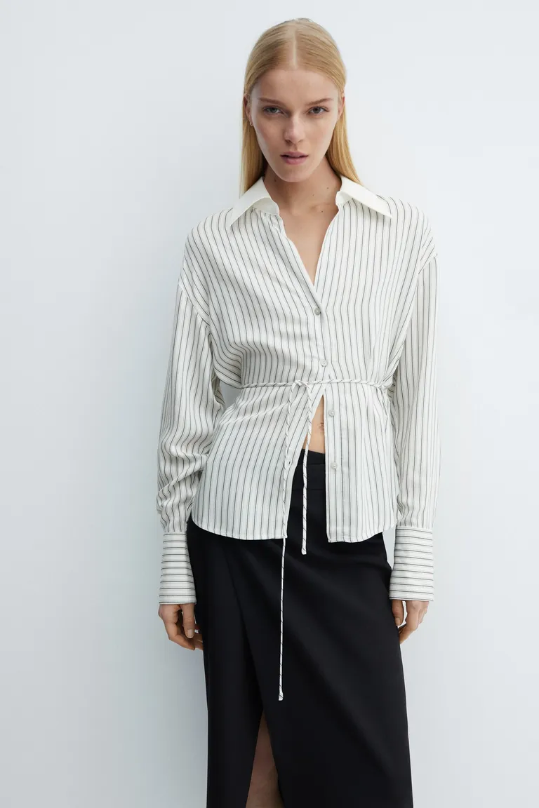 Camisa rayas con lazo de Mango en Camisas para argentina