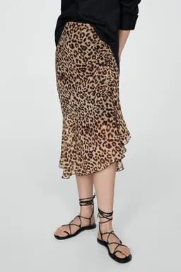 Falda fruncida leopardo de Mango en Faldas para argentina