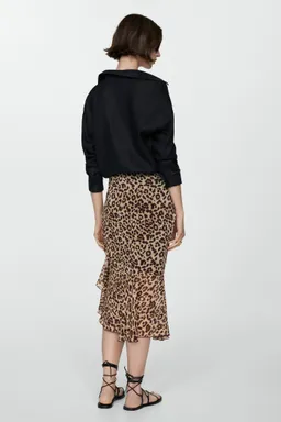 Falda fruncida leopardo de Mango en Faldas para argentina