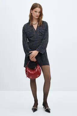 Vestido cruzado estampado cuadros de Mango en Vestidos para argentina