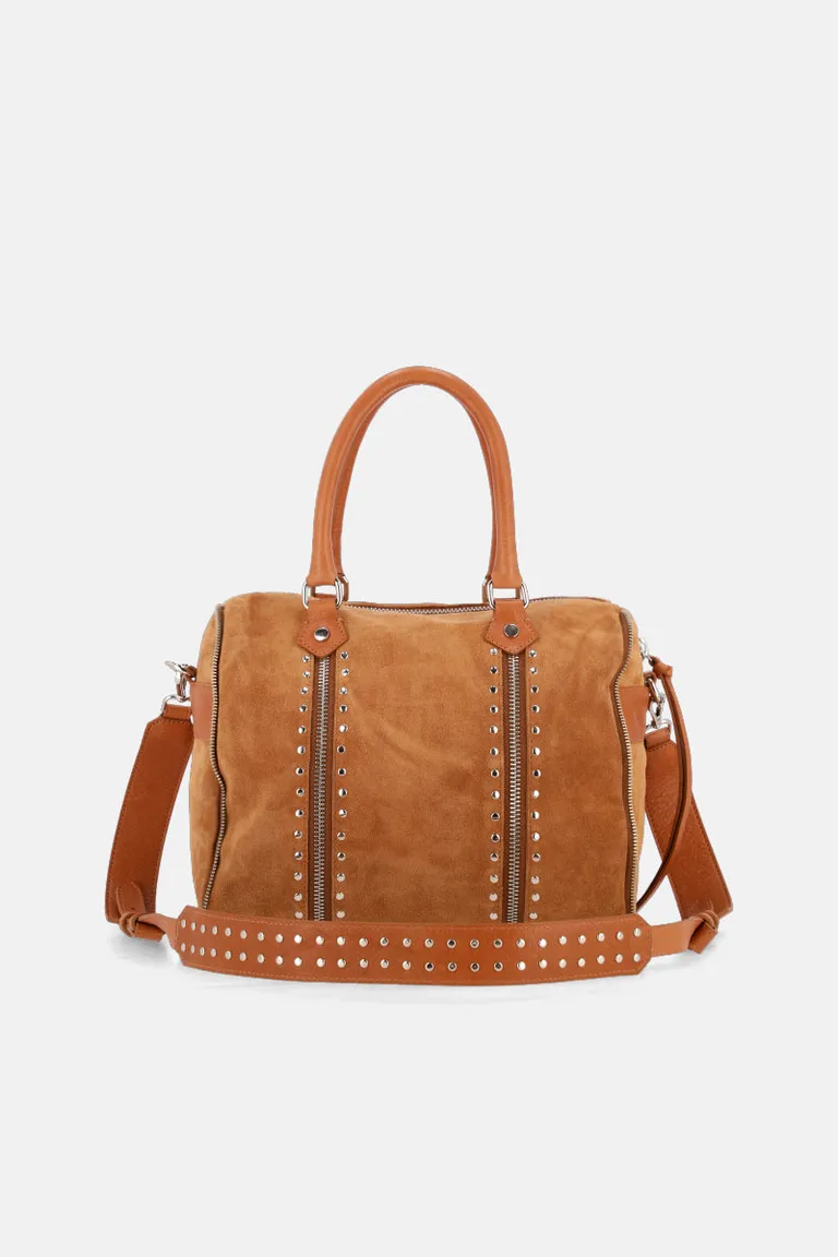 Bolso de mujer de cuero marrón con diseño elegante y detalles metálicos de Justaosadia en Bolsos y Carteras para argentina