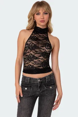 Top encaje transparente alena de Edikted en Tops para argentina