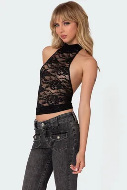Top encaje transparente alena de Edikted en Tops para argentina