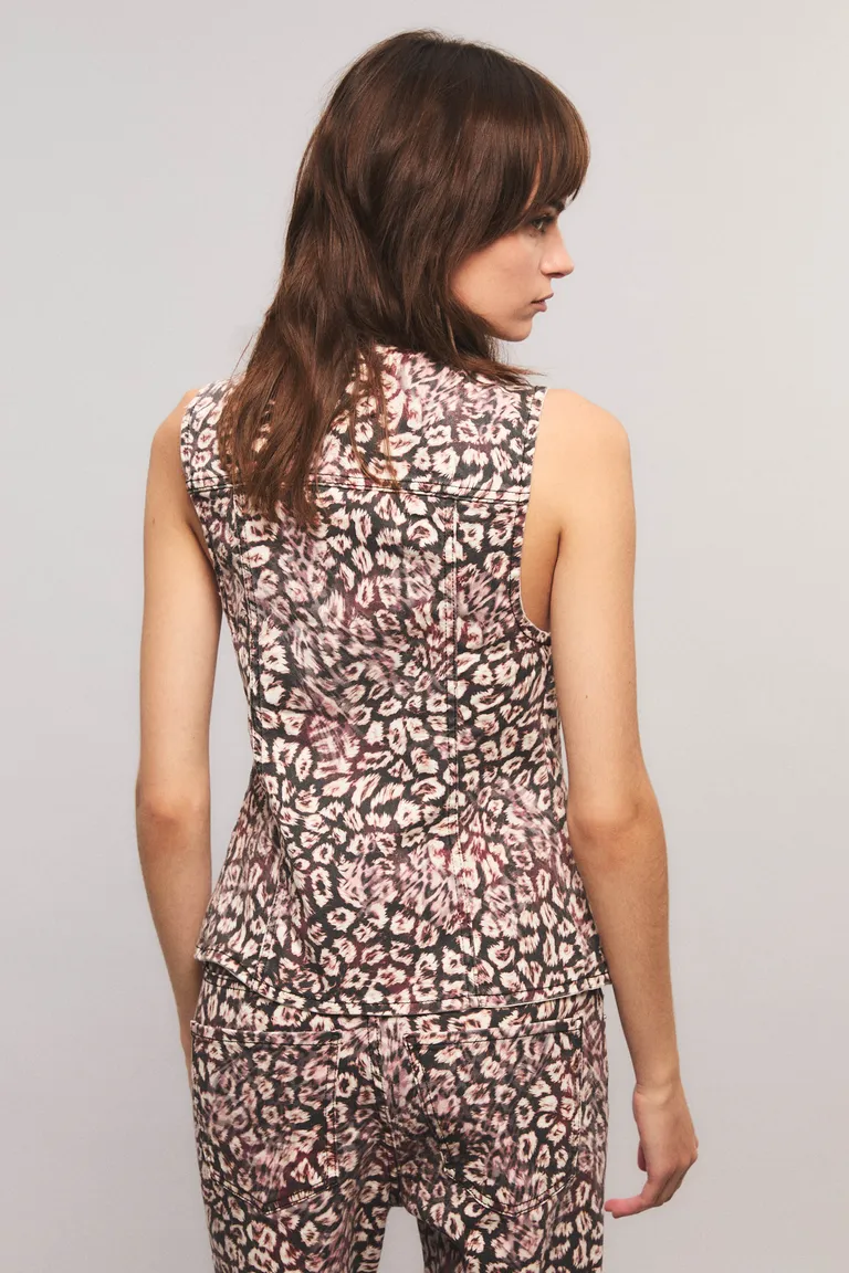 Chaleco de corte slim con estampado exclusivo para mujer de Kosiuko en Chalecos para argentina