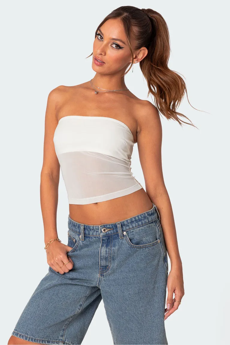 Top tubo mesh celestia de Edikted en Tops para argentina