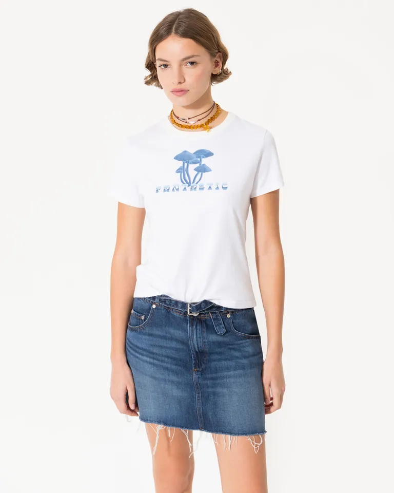 Remera de algodón pima con estampa gráfica para mujer de Jazmin Chebar en Remeras para argentina