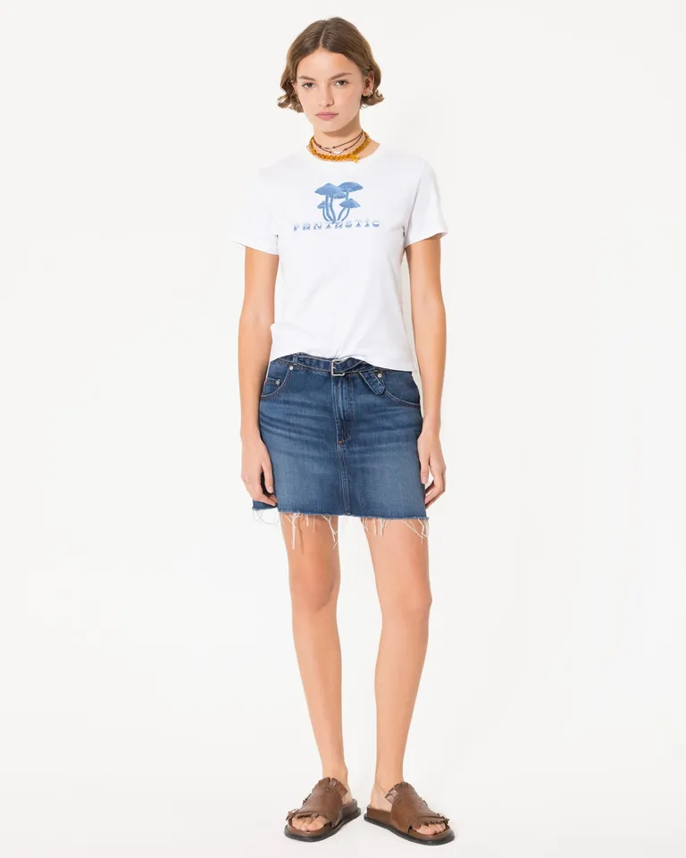 Remera de algodón pima con estampa gráfica para mujer de Jazmin Chebar en Remeras para argentina