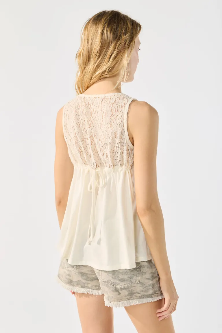 Blusa de algodón con detalles en encaje de Cuesta Blanca en Blusas para argentina