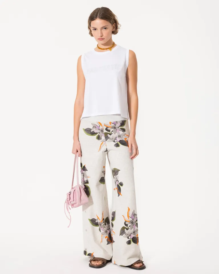 Pantalón estampado de corte amplio y cintura elástica para mujer de Jazmin Chebar en Pantalones para argentina