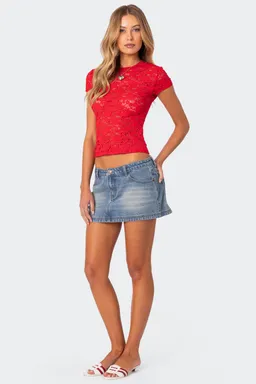 Kaori remera encaje transparente de Edikted en Remeras para argentina