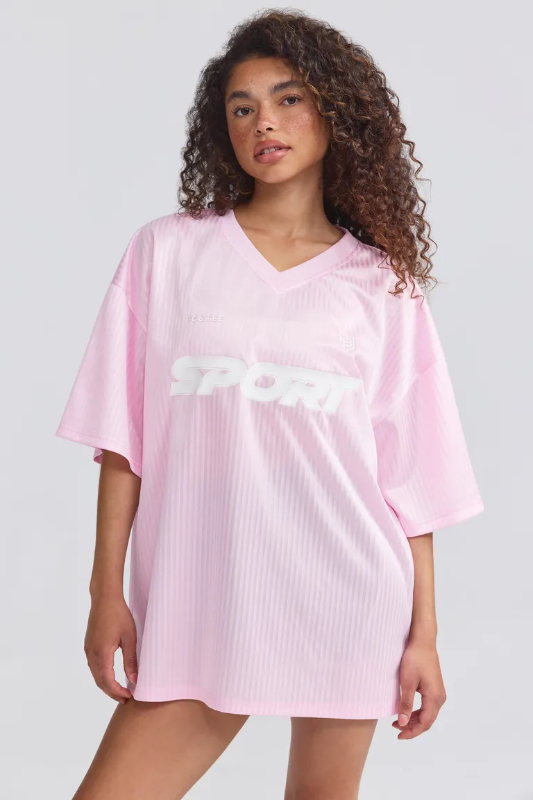 Remera piqué oversize rosa pastel de Oh Polly en Remeras para argentina