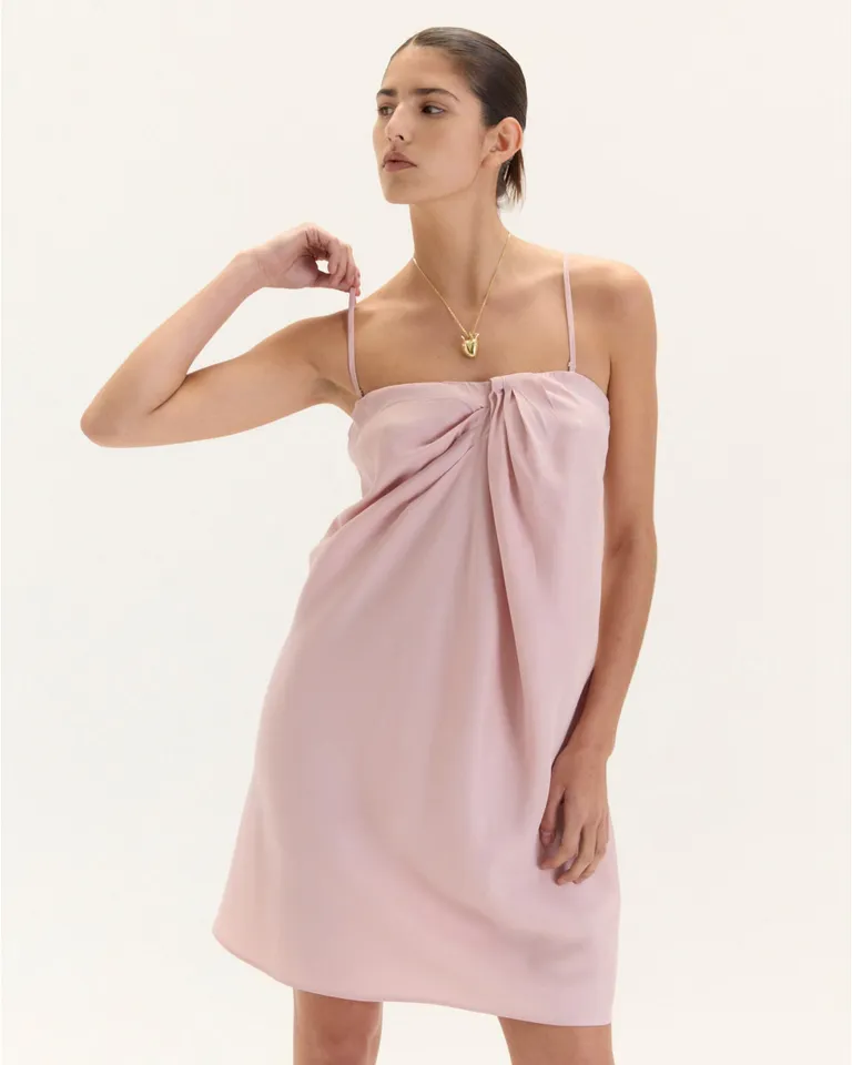 Vestido strapless de cupro con drapeado en el frente y cierre en la espalda de Blue Sheep en Vestidos para argentina