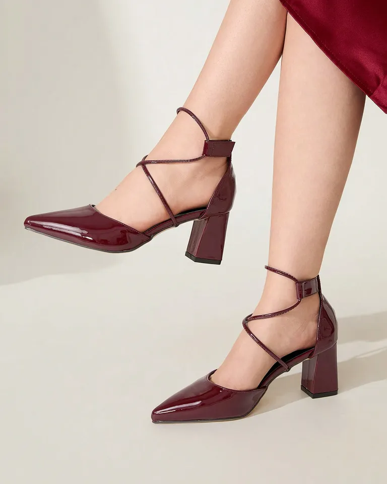 Chicest tacones gruesos vinotinto de Cuccoo en Zapatos con Tacos para argentina