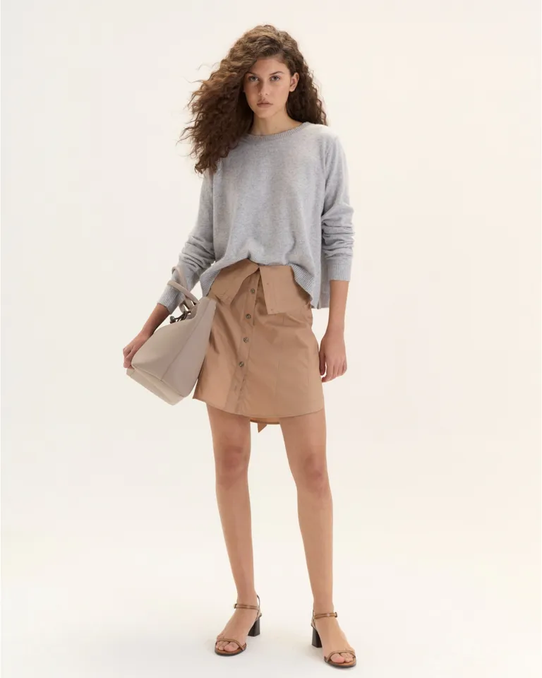 Suéter de algodón rosa con corte evasé y mangas calzadas de Blue Sheep en Buzos y Sweaters para argentina