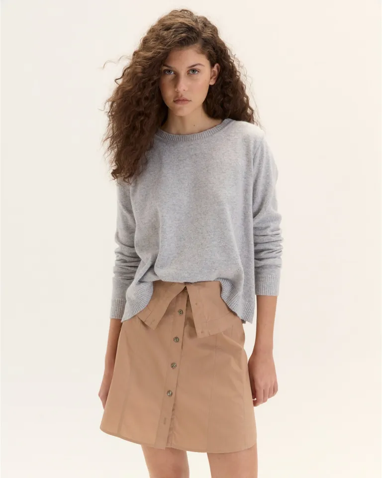 Suéter de algodón rosa con corte evasé y mangas calzadas de Blue Sheep en Buzos y Sweaters para argentina