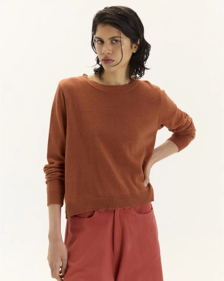 Suéter de algodón rosa con corte evasé y mangas calzadas de Blue Sheep en Buzos y Sweaters para argentina