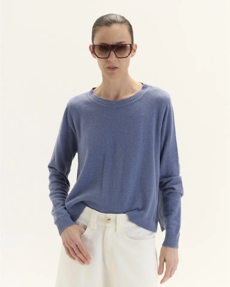 Suéter de algodón rosa con corte evasé y mangas calzadas de Blue Sheep en Buzos y Sweaters para argentina