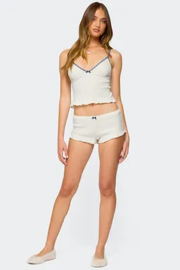 Shorts puntelleados avalon volados de Edikted en Pijamas y Sleepwear para argentina