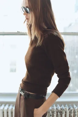 Remera tejida cuello redondo de Mango en Buzos y Sweaters para argentina