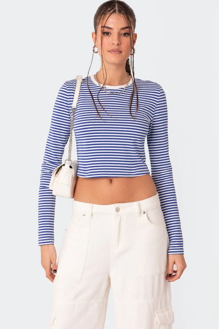 Remera montie rayada manga larga de Edikted en Remeras para argentina
