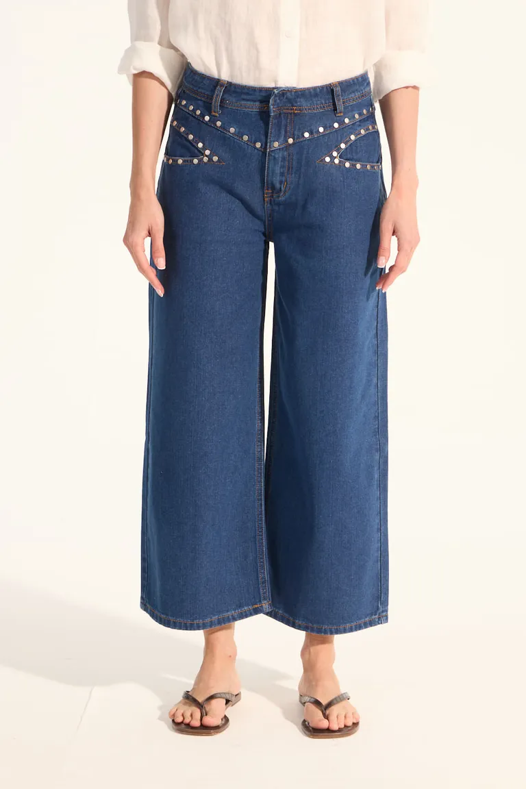 Pantalón de tiro medio y piernas rectas con diseño de tachas de Portsaid en Pantalones para argentina