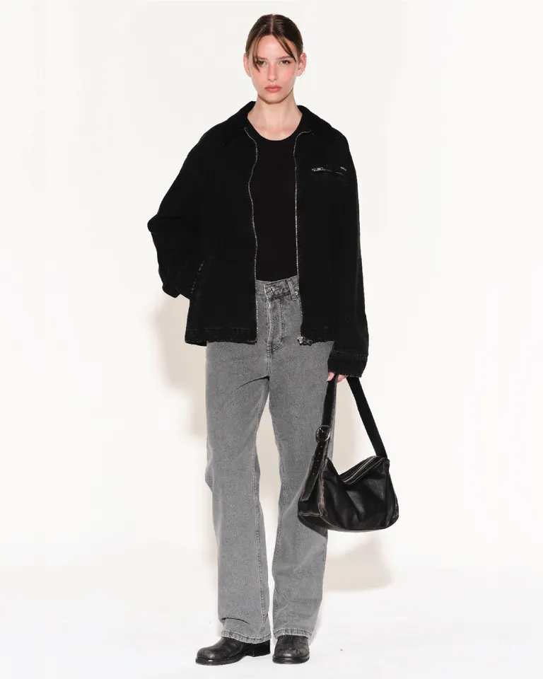 Pantalones sueltos de denim gris claro con corte relajado y lavado gastado de Ay Not Dead en Pantalones para argentina