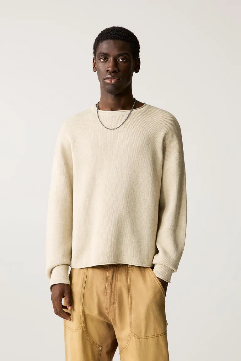 Jersey lavado raw edge de Pull&Bear en Buzos y Sweaters para argentina