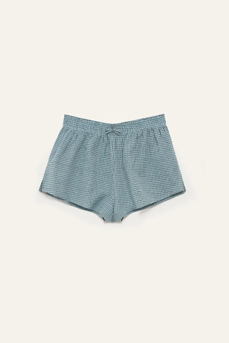 Shorts mini de algodón con textura cloqué y acabado curvo de 47 Street en Shorts para argentina