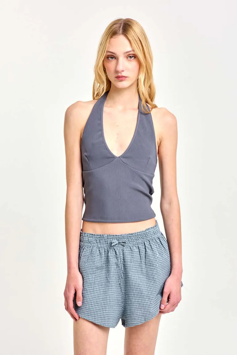 Shorts mini de algodón con textura cloqué y acabado curvo de 47 Street en Shorts para argentina