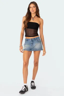 Mini falda denim desgastada de Edikted en Shorts para argentina