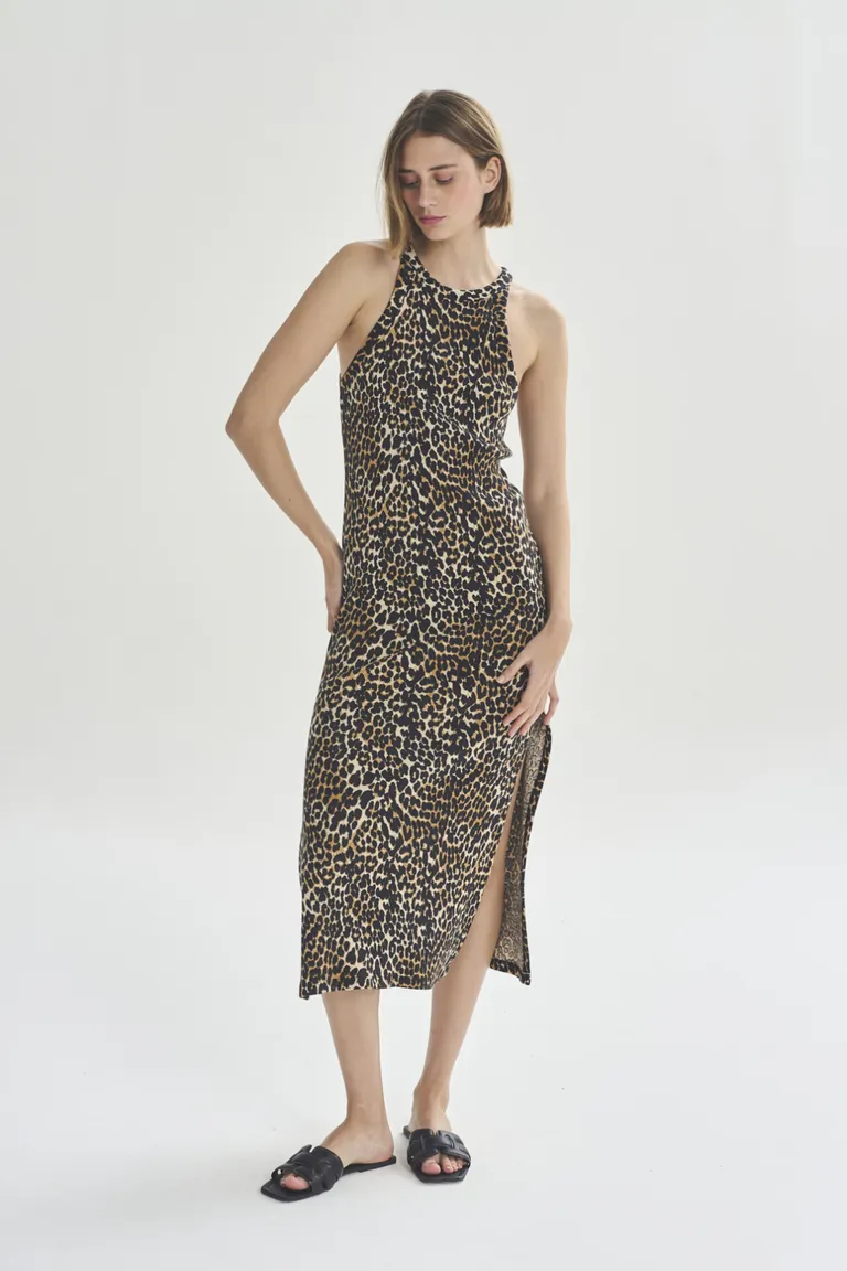 Vestido largo con estampado animal para mujer de Akiabara en Vestidos para argentina