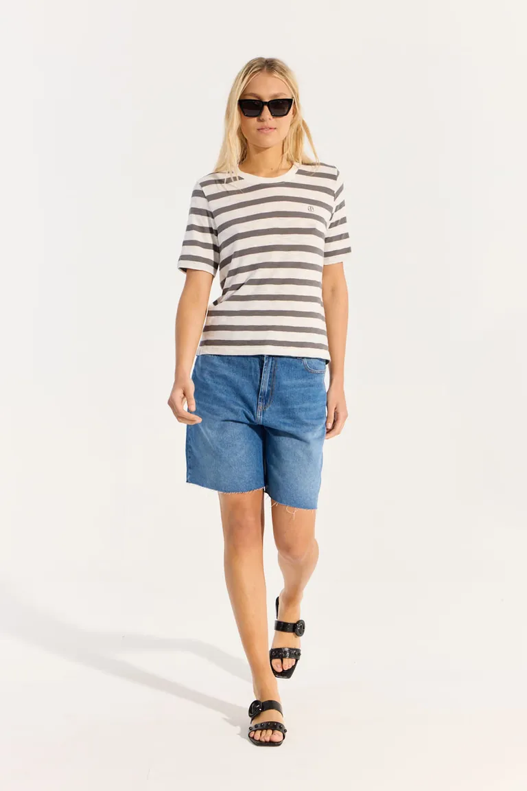 Remera rayada de algodón de corte regular para mujer de Portsaid en Remeras para argentina