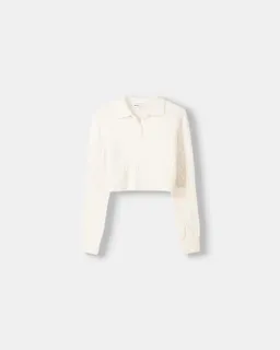 Sweater trenzado cuello polo de Bershka en Buzos y Sweaters para argentina