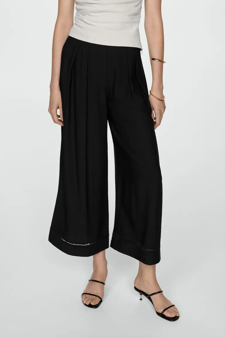 Pantalón wideleg con tablas de Mango en Pantalones para argentina