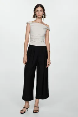 Pantalón wideleg con tablas de Mango en Pantalones para argentina