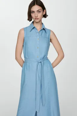 Vestido camisero lyocell con lazo de Mango en Vestidos para argentina