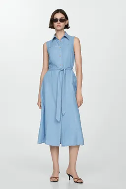 Vestido camisero lyocell con lazo de Mango en Vestidos para argentina