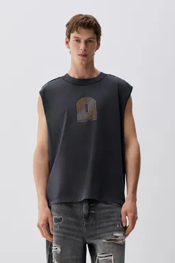 Remera sin mangas estampada lavada de Lefties en Remeras y Polos para argentina