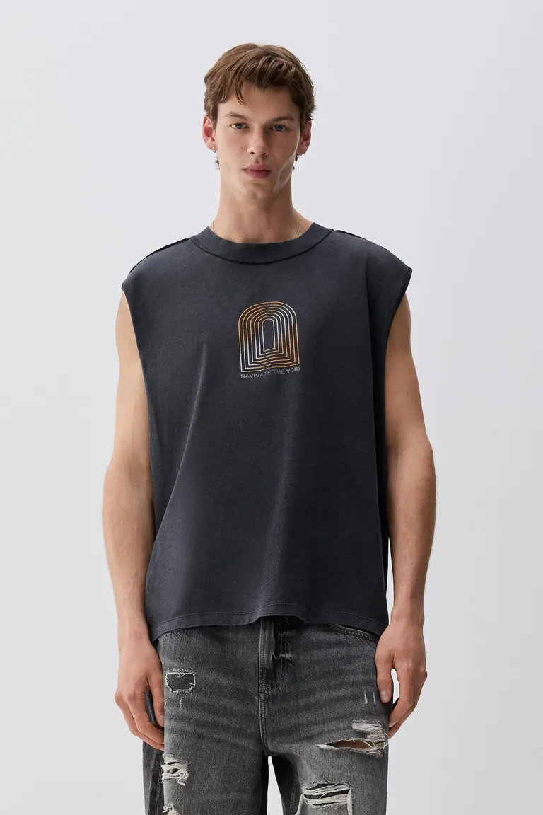 Remera sin mangas estampada lavada de Lefties en Remeras y Polos para argentina