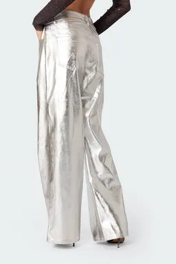 Pantalones metálicos cuero sintético de Edikted en Pantalones para argentina