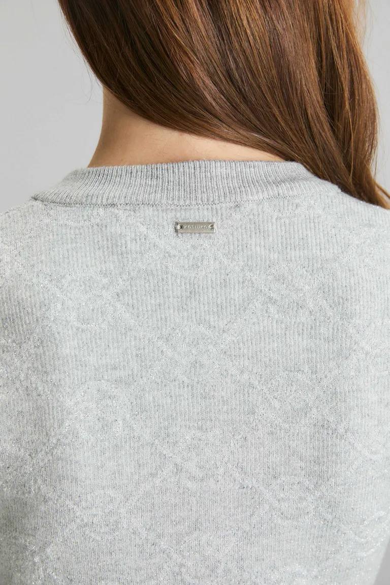 Cardigan de punto gris con diseño elegante y manga corta para mujer de Kosiuko en Buzos y Sweaters para argentina