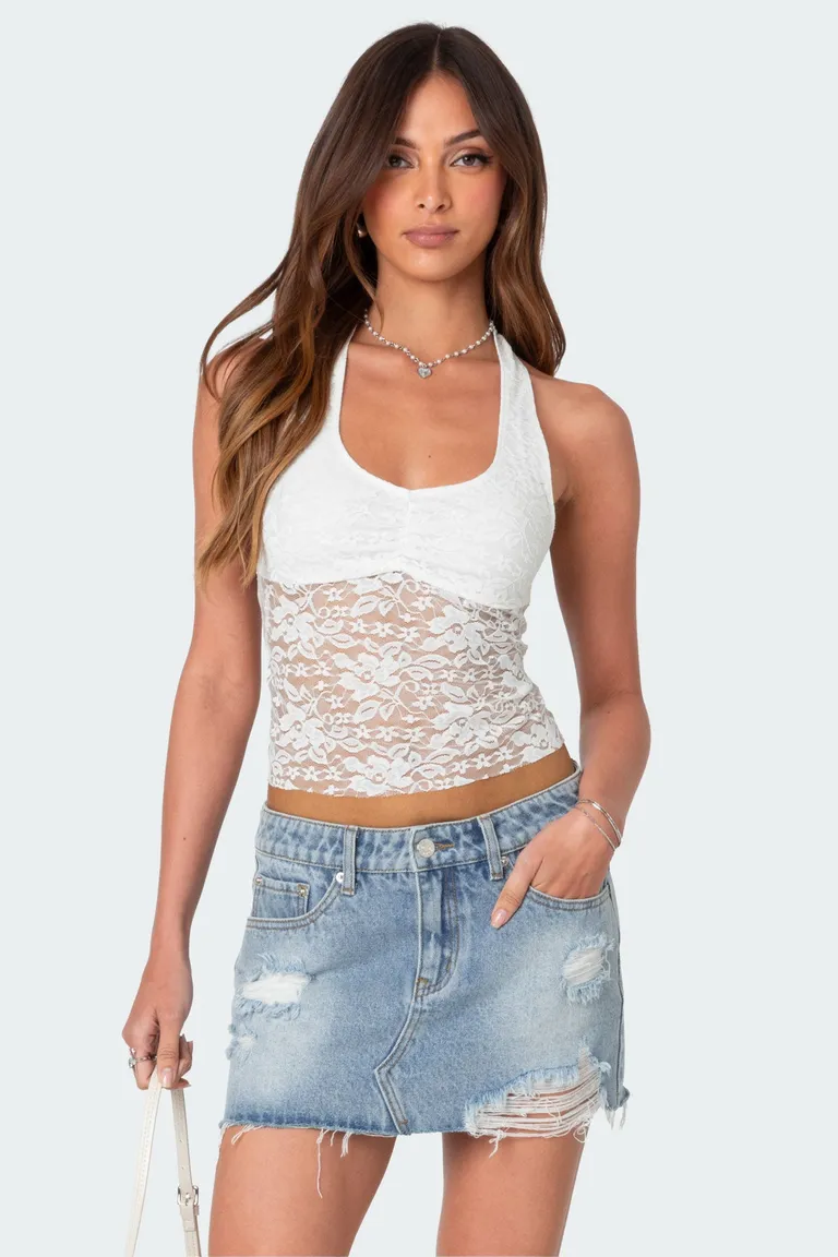 Top halter encaje tia de Edikted en Tops para argentina