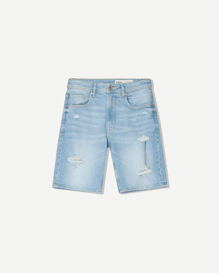 Bermuda denim con roturas de Bershka en Bermudas y Shorts para argentina