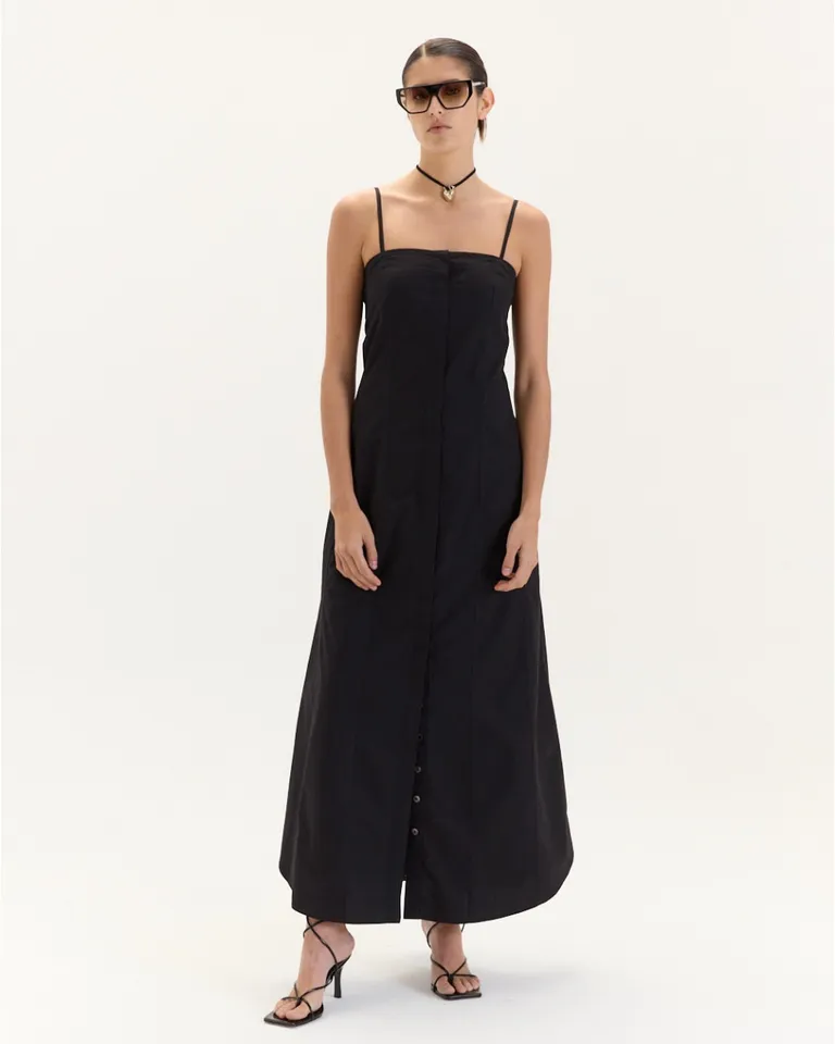 Vestido largo de algodón con diseño corsetero y escote libre de Blue Sheep en Vestidos para argentina